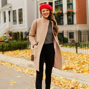 New J.Crew Cocoon Coat in Stadium-Cloth Wool Size 00